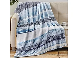 Luxury Home ANISSA-THROW Luxurious Micro Plush Throw Bl