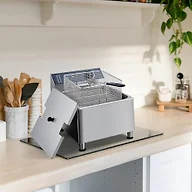 Commercial Deep Fryer 11L 1700W Stainless Steel Electric Countertop Fryer, Fast Heating with Adjustable Thermostat (140℉-392℉), Large Capacity Frying Machine for Home Kitchen, Restaurant