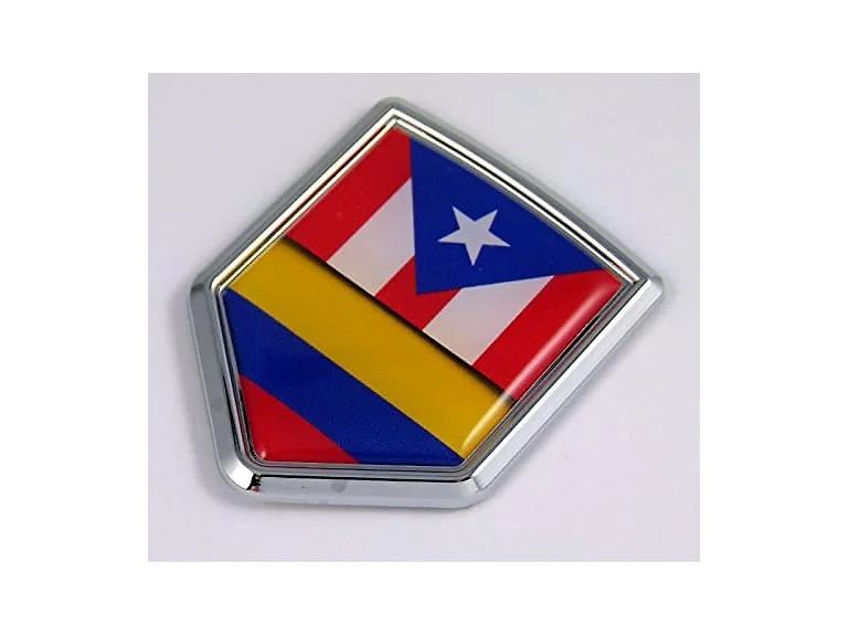 Car Chrome Decals Puerto Rico Colombia Flag Car Chrome 