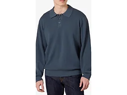 Amazon Essentials Men's Relaxed-Fit Knit Polo Sweater, 100% Cotton, Navy, X-Large