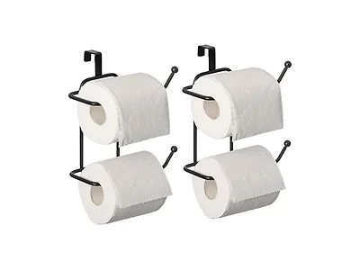 Basicwise 2-pcs Over-The-Side Tank Double Toilet Paper Holder