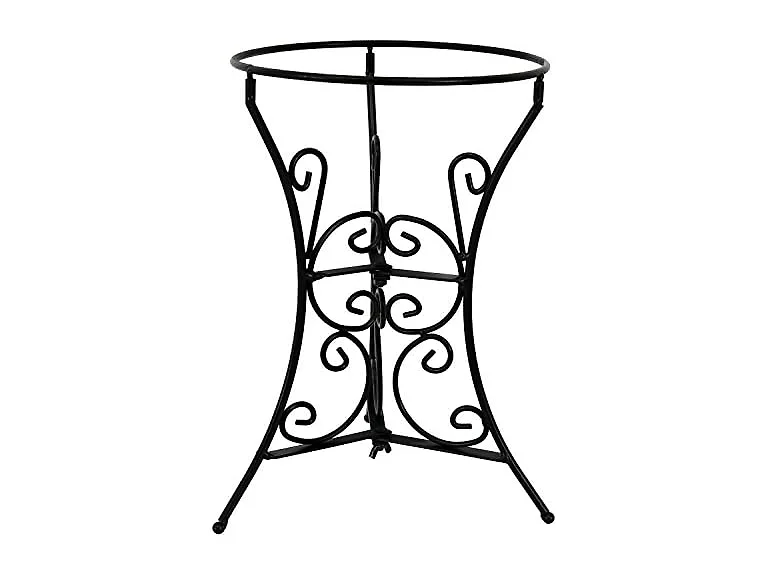 Sunnydaze Black Steel Gazing Ball Stand Black Scroll