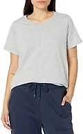 Hanes Womens Originals Cotton T-Shirt, Classic Crewneck Tee, Curved Back Hem, Light Steel, Large US