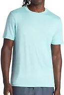Gaiam Men’s Everyday Basic Crewneck Top, Standard Fit, Stretch Midweight Material, Pastel Turq, Small