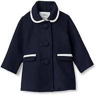 Amazon Essentials x Sofia Grainge Toddler Girls' Wool Blend Dress Coat, Navy, 4T