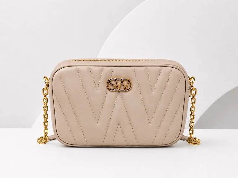 Stuart Weitzman Latte Quilted Shoulder Bag