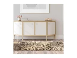 Distressed Abstract Damask Indoor Area Rug, 2'7"x8', Beige-Brown - Superior