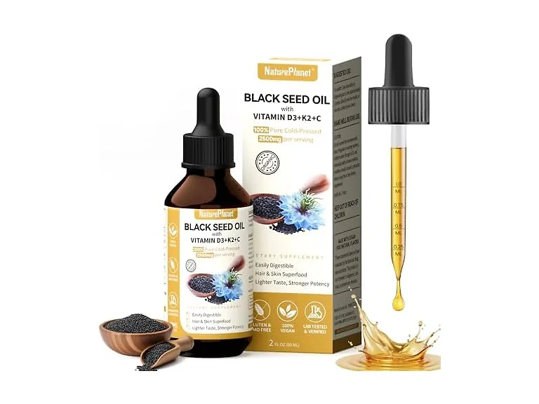 NaturePlanet Black Seed Oil Multivitamin Drops D3