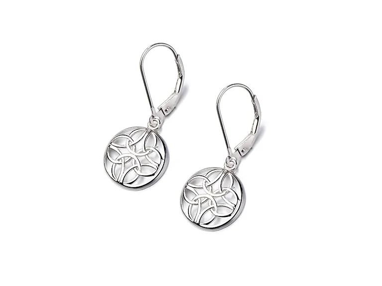 Sterling Silver Celtic Leverback Earrings