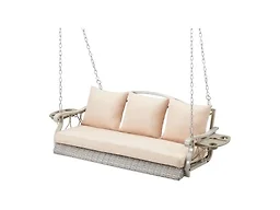 ZZW 8017 Heavy Duty 900 LBS Porch Swing Chair 3-Person Gre