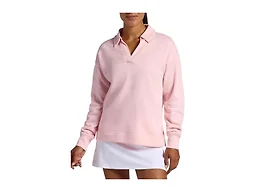 HEAD Women’s Polo Crewneck Sweatshirt, Relaxed Fit, Heavyweight Material, Crystal Rose, Large