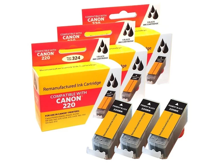 Compatible Canon 2945B004 (PGI-220) Black Ink Cartridge (3 Pack)