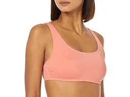 Amazon Essentials Women's Scoop Neck Swim Crop Top, Coral Pink, X-Small