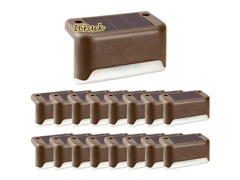 16-Pk Solar Waterproof LED Deck Lights