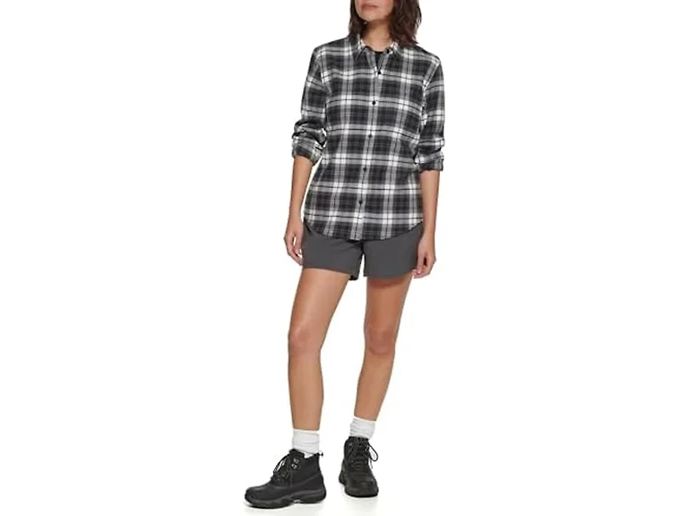 BASS OUTDOOR Women (M) Flannel Shirt Asphalt