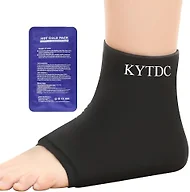 Ankle Ice Pack Wrap for Swelling & Sprained Ankle,（Black, Small+Ice Pack）