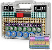 Tututry Battery Organizer Storage Holder Box Case with Tester, Ultra-Large 262+ Batteries Container with Double-Sided, Holds AA AAA 4A 23A C D Cell 9V 3V Lithium 4LR44 CR3 CR123A 18650