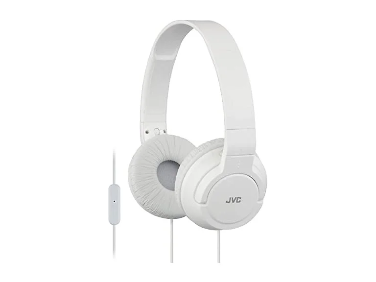 Foldable Headphones w/Mic, White