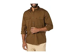 Goodthreads Men's Standard-Fit Long-Sleeve Two-Pocket Utility Shirt Shirt, -Deep Olive, Small