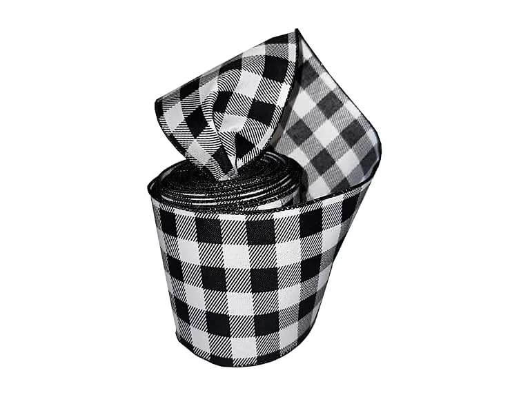 Buffalo Plaid Wired Edge Ribbon - 4" x 10 Yd