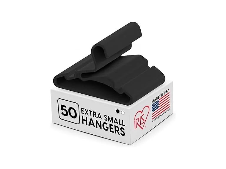 IRIS USA Extra Small Hangers 50 Pack  Black