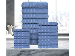 Bibb Home 4241 24 Piece Zero Twist Egyptian Cotton Towel Se