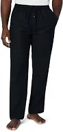 Amazon Essentials Men's 100% Cotton Flannel Sleep Pant, Relaxed Fit Lounge Pants with Elastic Waist and Drawstring, Black, 3X-Large Big