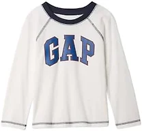 GAP Baby-Boys Long Sleeve Logo Raglan Tee, New Off White, 5T