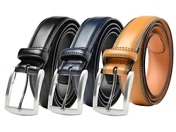 Giorgio Brutini CB-7000-BLK-NAVY-TAN-M M (32-36) Giorgio Brutini Leather Dress Belt Black & Navy & Tan