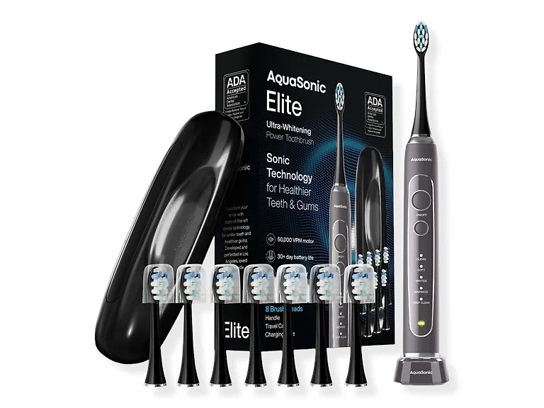 AquaSonic Elite Toothbrush Set Charcoal