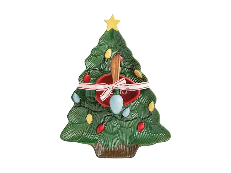 Mud Pie Christmas Tree Tray & Dip Set