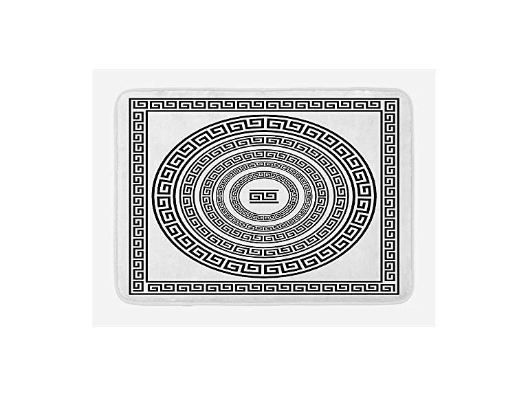 Ambesonne Geometric Bath Mat, Traditional Concept