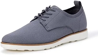 Amazon Essentials Men's Derby Knit Dress Sneakers with Foam Insole, Grey, 10.5