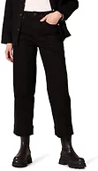 Amazon Essentials Women's High-Rise Regular-Fit Ankle-Length Wide-Leg Jeans - Discontinued Colors, Black, 20