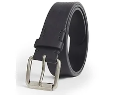 Giorgio Brutini CB-GB-8030-41-BLK-M M (32-36) G.B. Rugged Leather Casual Belt (1-Pack) - Black/Brushed Nickle