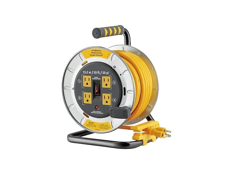 Link2Home 50ft 12/3AWG 13A HD Metal Cord Reel