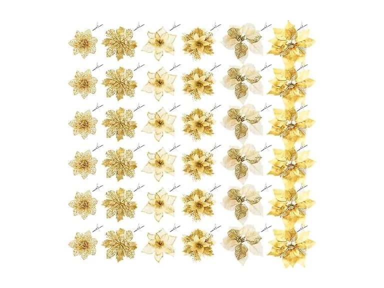 36 Pcs Christmas Poinsettia Flower