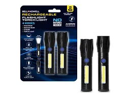 Bell+Howell NB-1977 1-Pack - (2-Piece) Rechargeable 2Pc Flashlight Torchlight 