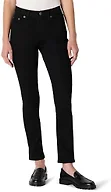 Amazon Essentials Women's Medium Stretch Slim-Fit Mid-Rise Straight Leg Jeans, Black, 6