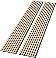 ROOMTEC 2 Pack Acoustic Solid Wood Wall Panels, 94.49” x 12.6” Soundproof Wall Panels, Wood Slat Wall Panels for Wall Decor (Oak)