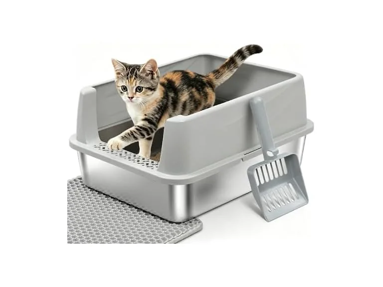 Exovyn Stainless Steel Litter Box with Lid