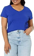 Hanes Women's X-Temp V-Neck Tee, Deep Royal, Small