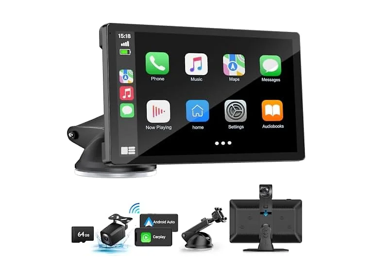 9" Wireless CarPlay Android Auto w/ Dash Cam