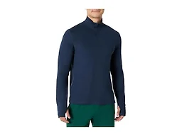 Amazon Essentials Men's Athletic Soft Performance Lightweight Quarter-Zip Running Long Sleeve Workout Top, Space Dye Navy, X-Large