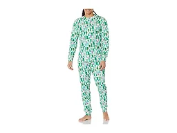 Amazon Essentials Men's Knit Pajama Set, Ecru Festive Tree, 3X-Large