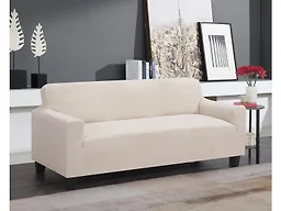 J&V Textiles STRETCH-SOFA BEIGE SOFA Super Stretch Couch