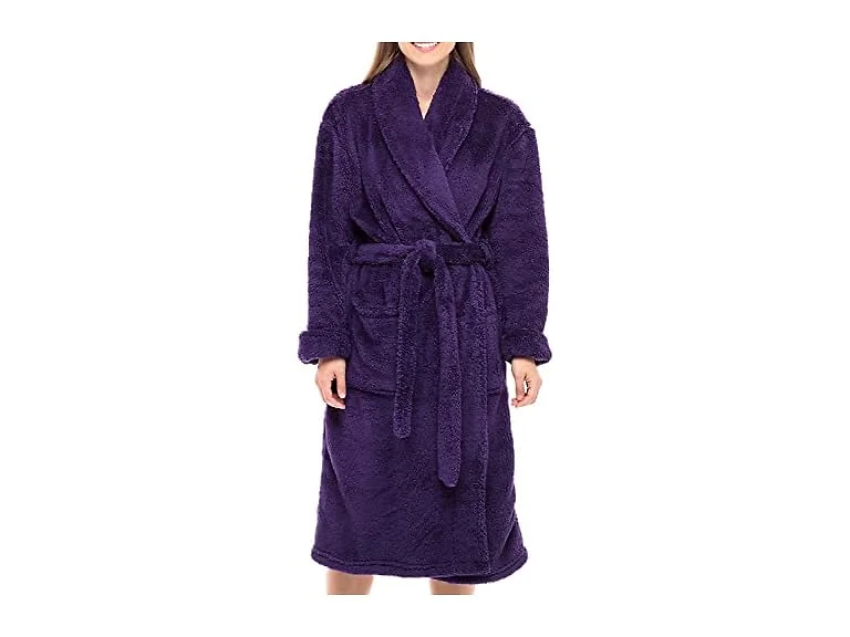Alexander Del Rossa Women (M) Sherpa Pockets Robe