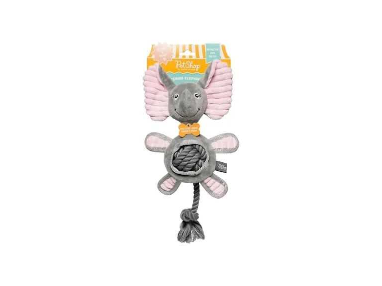 Fringe Studio Plush Dog Toy with Rope, Squeaky