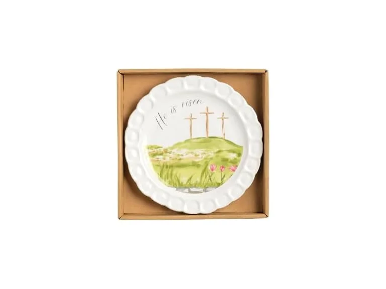 Mud Pie Easter Boxed Cross Plate