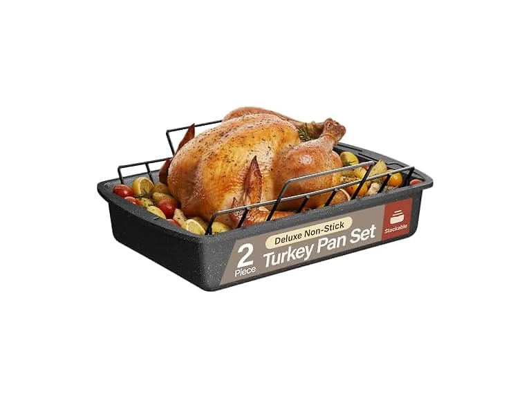 BAKKEN Nonstick Turkey Roasting Pan with Rack
